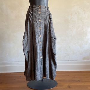 🦋 EUC!  Yuvita 100% Linen Maxi Skirt